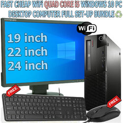 SCHNELL GÜNSTIG WiFi QUAD CORE i5 WINDOWS 10 PC DESKTOP COMPUTER VOLL SETUP BÜNDELHot Deal 🙂 Office✅Wi-Fi 🙂 Monitor 🙂️Tastatur/Maus  ️
