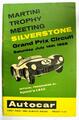 SILVERSTONE 14. Juli 1962 Martini Trophy Meeting Grand Prix Offizielles Programm