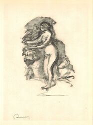 Auguste Renoir , Lithographie , Bild "Femme au cep de vigne", mit Signatur /;502