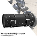 Schwarz Motorrad Gabel Werkzeug Tasche Lenker Sattel Rolle Lagerung Für Harley