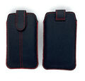 Handy Tasche Etui Schutz Hülle Slim Case schwarz-rot für Doro Primo 413