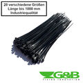 Profi Kabelbinder Industriequalität schwarz Kabelbänder 200-1000mm Kabelstrapse