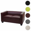 2er Sofa Loungesofa Couch Lille Kunstleder Leder Mikrofaser Textil