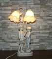 GROSSE Vintage Widdop Bingham & Co Junge & Mädchen Figur Doppellampe Licht Granit 