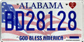 Alabama God Bless America  Nummernschild License Plate BD28128 Originalbild