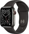 Apple Watch Series 6 GPS+LTE 40mm Edelstahl Graphit Sportaband Black Neuware