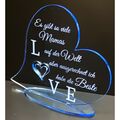Muttertag  Geschenk Acryl Herz mit Gravur fluoreszierend dekorativ Geschenkidee