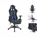 Neigbarer Racing-Bürostuhl Mit Fußstütze Blau Gaming Sessel Computerstuhl