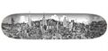 Charles Fazzino: Original 3D REFLECTIONS OF MANHATTAN, Skateboard, handsigniert