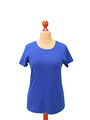 S.OLIVER Damen T-Shirt Blusenshirt Unterhemd Rundhals Kurzarm Kobaltblau XL 42💕