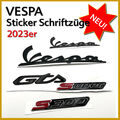 Neu! 2023 VESPA GTS - 3D-Emblem-Set - schwarz - Handschuhfach Aufkleber Sticker