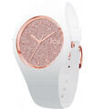 Ice-Watch ICE 001350 glitter white Rose gold Medium Damenuhr neu Silikon weiß M2