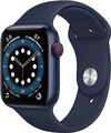 Apple Watch Series 6 44 mm Aluminiumgehäuse blau am Sportarmband dunkelmarine [W