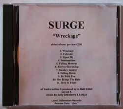 Surge - Wreckage Rare USA Preview CD-Acetate