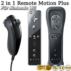 2 in 1 Remote MotionPlus Controller Fernbedienung + Nunchuk Für Nintendo Wii NEU