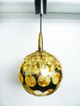 Vintage Dimple Pendant Light Italian Art Déco Pendellampe Leuchte golden Kugel