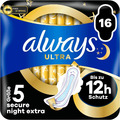 Always Ultra Binden Damen Gr. 5, Secure Night Extra (16 Damenbinden Mit Flügeln)