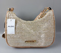 Aldo Santana Damen Handtasche, Beige, ca. 19x 24x 9 cm, Kettchen in Goldfarben