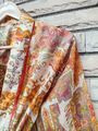Midi Kimono Reine Seide Robe Knielang Abendkleid Bademantel Beige MKMO1498