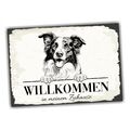 Hundeschild Willkommen Zuhause Border Collie No.4 Dog Schild Spruch Türschild Wa