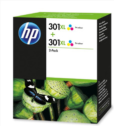 HP 301 2Er-Pack Tintenpatronen, 1 Schwarz Und 1 Dreifarbig Original (N9J72AE) Sc