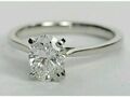 1Ct Oval Simulated Diamond Classic Solitaire Engagement Ring White Gold Plated