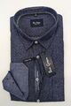 Ben Green Langarm Hemd Kentkragen Gr. L 41/42 Blau Muster  Modern Fit