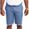 D555 Alderton Big Tall Kingsize Stretch Chambray Herrenshorts - Marineblau