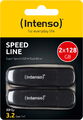 Intenso USB Stick 128GB Speicherstick Speed Line schwarz USB 3.2 2er Pack