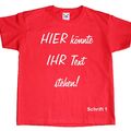 Kinder T-Shirt TShirt Shirt mit freier Textwahl - Wunschtext - Personalisiert