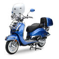 Retroroller EasyCruiser Royalblau 50ccm 45 kmh EFI Motorroller Scooter Moped