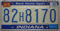 usa Indiana Nummernschild Back Home Again Kennzeichen US license plate 82H8170