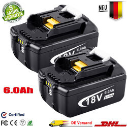 2X 18V 6000mAh Akku Für Makita BL1850 BL1830 BL1860B Led Anzeige / Ladegerät🔋Für BL1840 BL1815 BL1860B✅mit Neu Doppelte Ladegerät✅