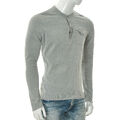 Levi's Men's Long Sleeve Henley T-Shirt Sweatshirt Gray Medium M Crew Neck