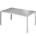 Aluminium Gartentisch Bianca höhenverstellbare Füße 150x90x74,5cm silber/grau B-