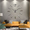 Design Wand Uhr Wohnzimmer wanduhr Spiegel Edelstahl wandtattoo Deko Silver 3D -
