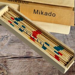 Mikado Spiel 41 Micado Stäbchen Geschicklichkeitsspiel In Holzbox Holzmikado