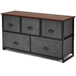 Stoffkommode mit 5 Schubladen Kommode Schubladenschrank Sideboard 100x30x54cm