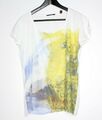 Esprit Shirt Top T-shirt Gr. M Damen Oberteil Muster Weiß #O-44