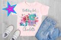 Geburtstag Meerjungfrau Prinzessin Mädchen Kind T-Shirt personalisiert Jahr Geschenk maßgeschneidert