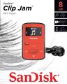 SanDisk Sansa Für 2000 Lieder Rot Clip Jam 8GB MP3 Player Mit -uk