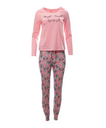Damen Pyjama Set Schlafanzug Schlafhose + Langarm Oberteil für erholsamen Schlaf