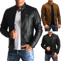 Jack & Jones Herren Lederjacke Slim Fit Jacke PU Kunstleder Biker S M L XL XXL