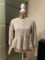 Only Pullover Strickpullover mit Knöpfen und Schößchen in beige Damen Gr. S