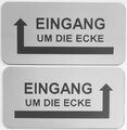 Eingang um die Ecke Rechts Links Hinweisschild Briefkastenschild Klebend 3Farben