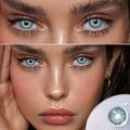 Blaue Kontaktlinsen Farbige Premium Jahreslinsen Ohne Stärke + Behälter 🩵