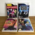 4x Wii Dance Musik Spiel Bundle Just Dance, Zumba, Rock Band PAL UK alle sehr guter Zustand