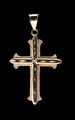 585/- 14 Kt Gelbgold Kreuz Anhänger, 4,5 cm lang, guter Zustand.