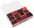 560-teiliges Schrumpfschlauch Sortiment rot und schwarz in Plastikbox