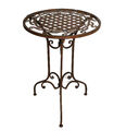Gartentisch Beistelltisch Metalltisch Tisch Metall rund 43 cm WK071291 braun